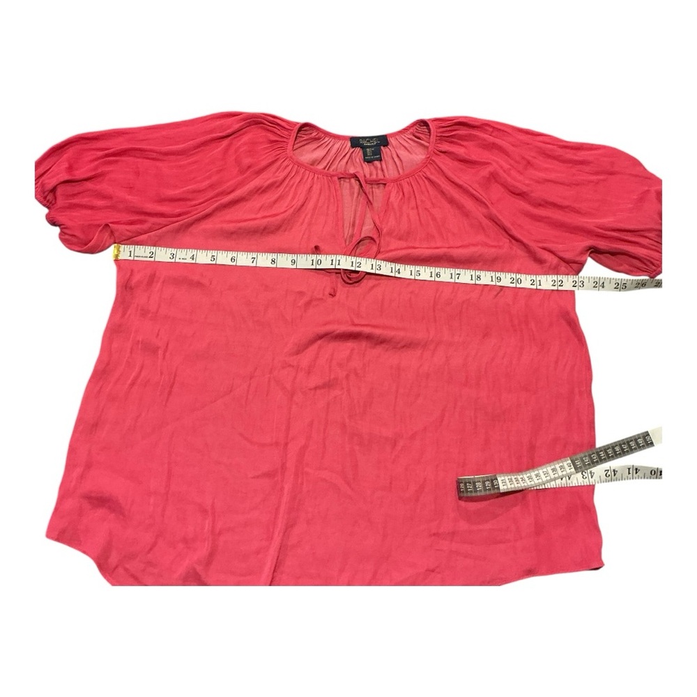 Rachel Rachel Roy Pink Puff Sleeve Blouse Women’s Size L. AA24 - Picture 3 of 5